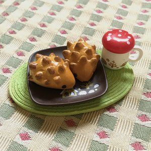 Rare Re-ment Vintage Hedgehog and Tea Diorama Dollhouse Set